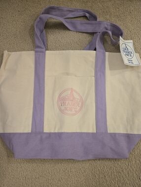 Trader Joes Lavender Pink Spring Tote
